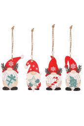 Neel Blue Colourful Wooden Gnome Pendants - Pack of 4 - thumbnail 1