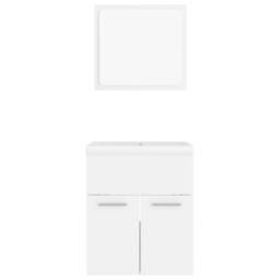 Berkfield Home Bathroom Furniture Set White Engineered Wood - thumbnail 5
