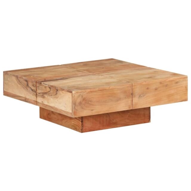 Berkfield Home Coffee Table 80x80x28 cm Solid Acacia Wood in Brown - Size: 80 x 80 x 28 cm - image 1