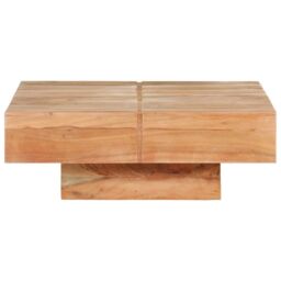 Berkfield Home Coffee Table 80x80x28 cm Solid Acacia Wood in Brown - Size: 80 x 80 x 28 cm - thumbnail 2