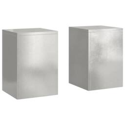 Berkfield Home Outdoor Plant Stands Pillar 2 pcs 24x24x35 cm Stainless Steel in Silver - Size: 24 x 24 x 35 cm - thumbnail 3