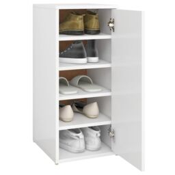 Berkfield Home Shoe Cabinet White 32x35x70 cm Engineered Wood - Size: 32 x 35 x 70 cm - thumbnail 5