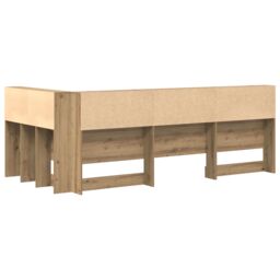 Berkfield Home Storage Headboard with Shelf Artisan oak 90 cm Engineered wood in Brown - thumbnail 7
