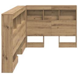 Berkfield Home Storage Headboard with Shelf Artisan oak 90 cm Engineered wood in Brown - thumbnail 6
