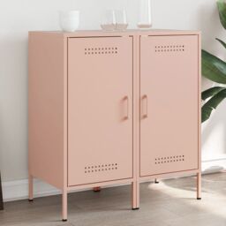 Berkfield Home Sideboards 2 pcs Pink 36x39x79 cm Steel - Size: 36 x 39 x 79 cm