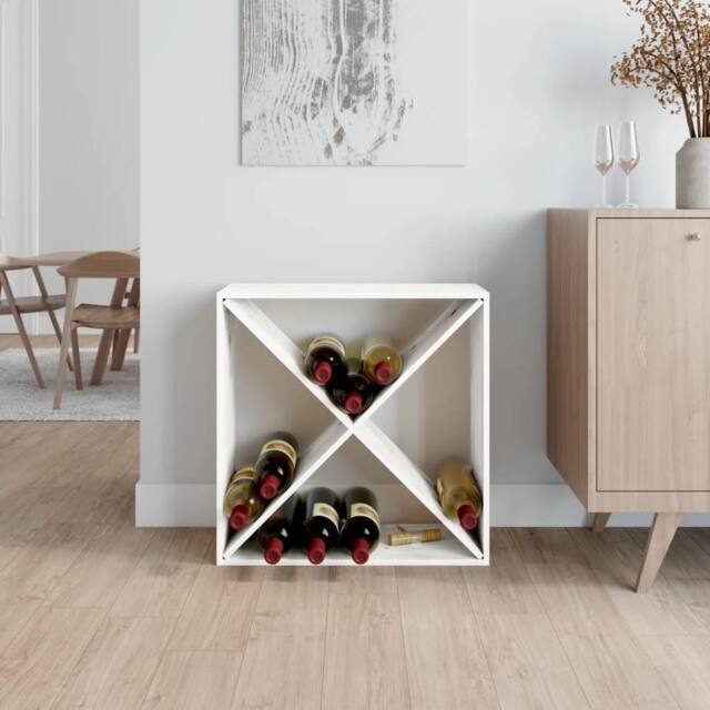 Berkfield Home Beautiful Wine Cabinet White 62x25x62 cm Solid Wood Pine - Size: 62 x 25 x 62 cm - image 1