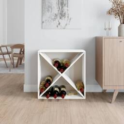 Berkfield Home Beautiful Wine Cabinet White 62x25x62 cm Solid Wood Pine - Size: 62 x 25 x 62 cm - thumbnail 1