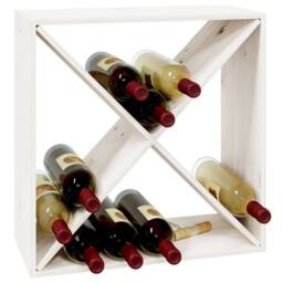 Berkfield Home Beautiful Wine Cabinet White 62x25x62 cm Solid Wood Pine - Size: 62 x 25 x 62 cm - thumbnail 4