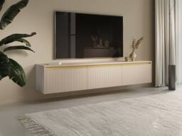 Vente-unique Wall - Mounted Or Freestanding TV Unit With 3 Doors In MDF - Beige and