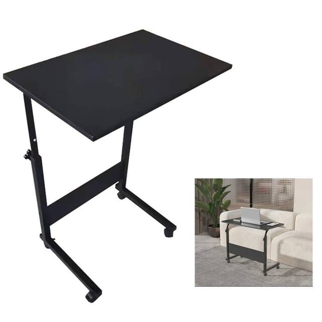 Nordara Height Adjustable Mobile Overbed Desk Laptop Stand Shelf in Black - image 1