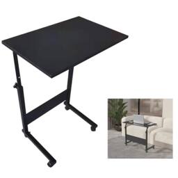 Nordara Height Adjustable Mobile Overbed Desk Laptop Stand Shelf in Black