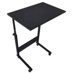 Nordara Height Adjustable Mobile Overbed Desk Laptop Stand Shelf in Black - thumbnail 2