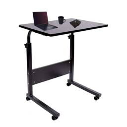 Nordara Height Adjustable Mobile Overbed Desk Laptop Stand Shelf in Black - thumbnail 5
