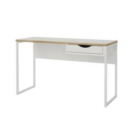 CALICOSY Desk With 1 Drawer & Metal Legs, 130 Cm Wide - FUNCTION in White - thumbnail 5