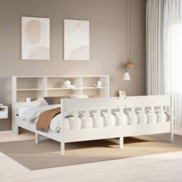 Berkfield Home Beautiful Bed Frame without Mattress White 180x200 cm Super King - thumbnail 2