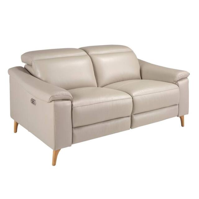 Angel Cerda 2-Seater Relax Sofa Taupe Grey Cowhide Leather - Size: 2L - image 1