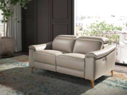 Angel Cerda 2-Seater Relax Sofa Taupe Grey Cowhide Leather - Size: 2L - thumbnail 3