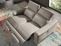 Angel Cerda 2-Seater Relax Sofa Taupe Grey Cowhide Leather - Size: 2L - thumbnail 7