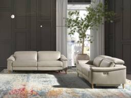 Angel Cerda 2-Seater Relax Sofa Taupe Grey Cowhide Leather - Size: 2L - thumbnail 6
