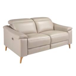 Angel Cerda 2-Seater Relax Sofa Taupe Grey Cowhide Leather - Size: 2L