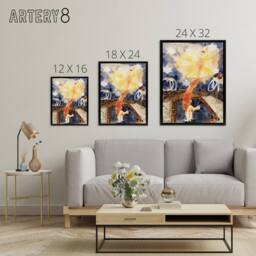 "Artery8 Two Acrobats in Red Tights Charles Demuth Framed Canvas Wall Art Print - Size: W18"" x H24""" - thumbnail 4