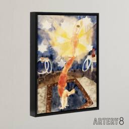 "Artery8 Two Acrobats in Red Tights Charles Demuth Framed Canvas Wall Art Print - Size: W18"" x H24""" - thumbnail 2