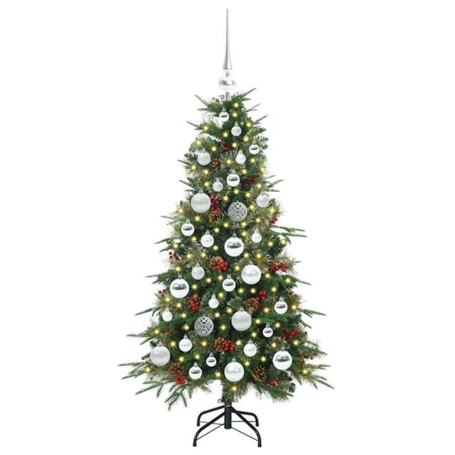 Berkfield Home Elegant Artificial Hinged Christmas Tree Green 120 cm PE & PVC - image 1