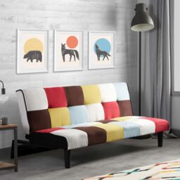 Birlea Velvet Sofa Bed Aurora 3 Seater Settee Modern Fabric - thumbnail 1