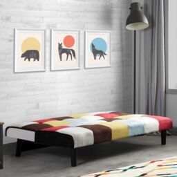 Birlea Velvet Sofa Bed Aurora 3 Seater Settee Modern Fabric - thumbnail 2