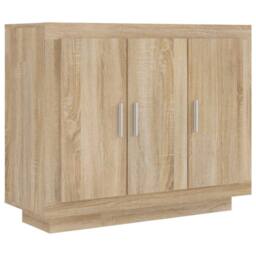 Berkfield Home Sideboard Sonoma Oak 92x35x75 cm Engineered Wood in Brown - Size: 92 x 35 x 75 cm - thumbnail 2