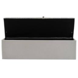 BTM Linen upholstered Storage Bench Seat 135cm in Grey - thumbnail 8