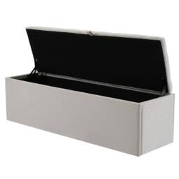 BTM Linen upholstered Storage Bench Seat 135cm in Grey - thumbnail 6