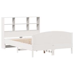 Berkfield Home Bookcase Bed without Mattress White 160x200cm Solid Wood Pine - Size: 160x200 cm - thumbnail 3