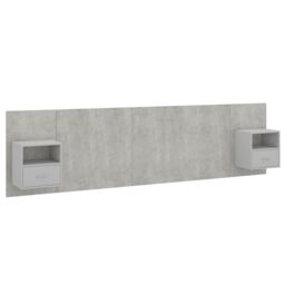 Berkfield Home Bed Headboard with Cabinets Concrete Grey Engineered Wood - thumbnail 2