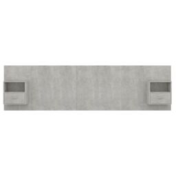 Berkfield Home Bed Headboard with Cabinets Concrete Grey Engineered Wood - thumbnail 4