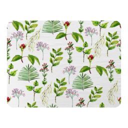 Benjamin Tate Design Selection Of Leaves & Flowers Blanket in Natural - Size: 120 cm x 150 cm - thumbnail 1