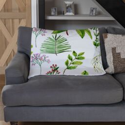Benjamin Tate Design Selection Of Leaves & Flowers Blanket in Natural - Size: 120 cm x 150 cm - thumbnail 2