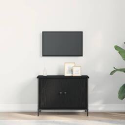 Berkfield Home Modern Black Oak TV Stand Black Oak Engineered wood 60 x 35 x 45 cm - thumbnail 4