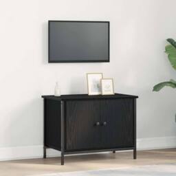 Berkfield Home Modern Black Oak TV Stand Black Oak Engineered wood 60 x 35 x 45 cm - thumbnail 2