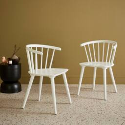 sweeek Pair Of Chairs In Walnut Wood & Plywood in White - thumbnail 6