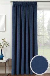 Enhanced Living 100% Blackout Luxury Supersoft Velvet Thermal Tape Top Door Curtain Panel in Blue - Size: 168 cm width x 214 cm drop - thumbnail 1