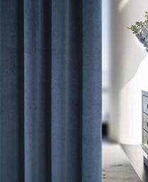Enhanced Living 100% Blackout Luxury Supersoft Velvet Thermal Tape Top Door Curtain Panel in Blue - Size: 168 cm width x 214 cm drop - thumbnail 3