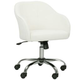 HOMCOM Vanity Chair for Desk, with Height Adjustable, Wheels, Cream - thumbnail 2