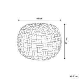 Wyld and Coco Velvet Pouffe Black Basket Weave 45 x 35 cm - thumbnail 4
