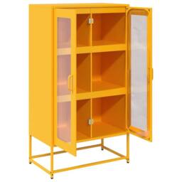 Berkfield Home Highboard Mustard Yellow 68x39x123 cm Steel - Size: 68 x 39 x 123 cm - thumbnail 6