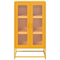 Berkfield Home Highboard Mustard Yellow 68x39x123 cm Steel - Size: 68 x 39 x 123 cm - thumbnail 5