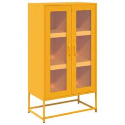 Berkfield Home Highboard Mustard Yellow 68x39x123 cm Steel - Size: 68 x 39 x 123 cm