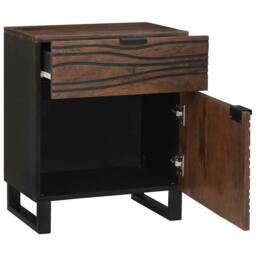 Berkfield Home Bedside Cabinet 50x33x60 cm Solid Wood Walnut in Brown - Size: 50 x 33 x 60 cm