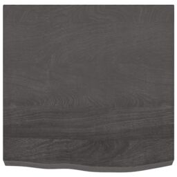 Berkfield Home Wall Shelf Dark Grey 60x60x(2-6) cm Treated Solid Wood Oak in Brown - thumbnail 2