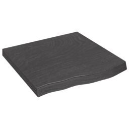 Berkfield Home Wall Shelf Dark Grey 60x60x(2-6) cm Treated Solid Wood Oak in Brown - thumbnail 1